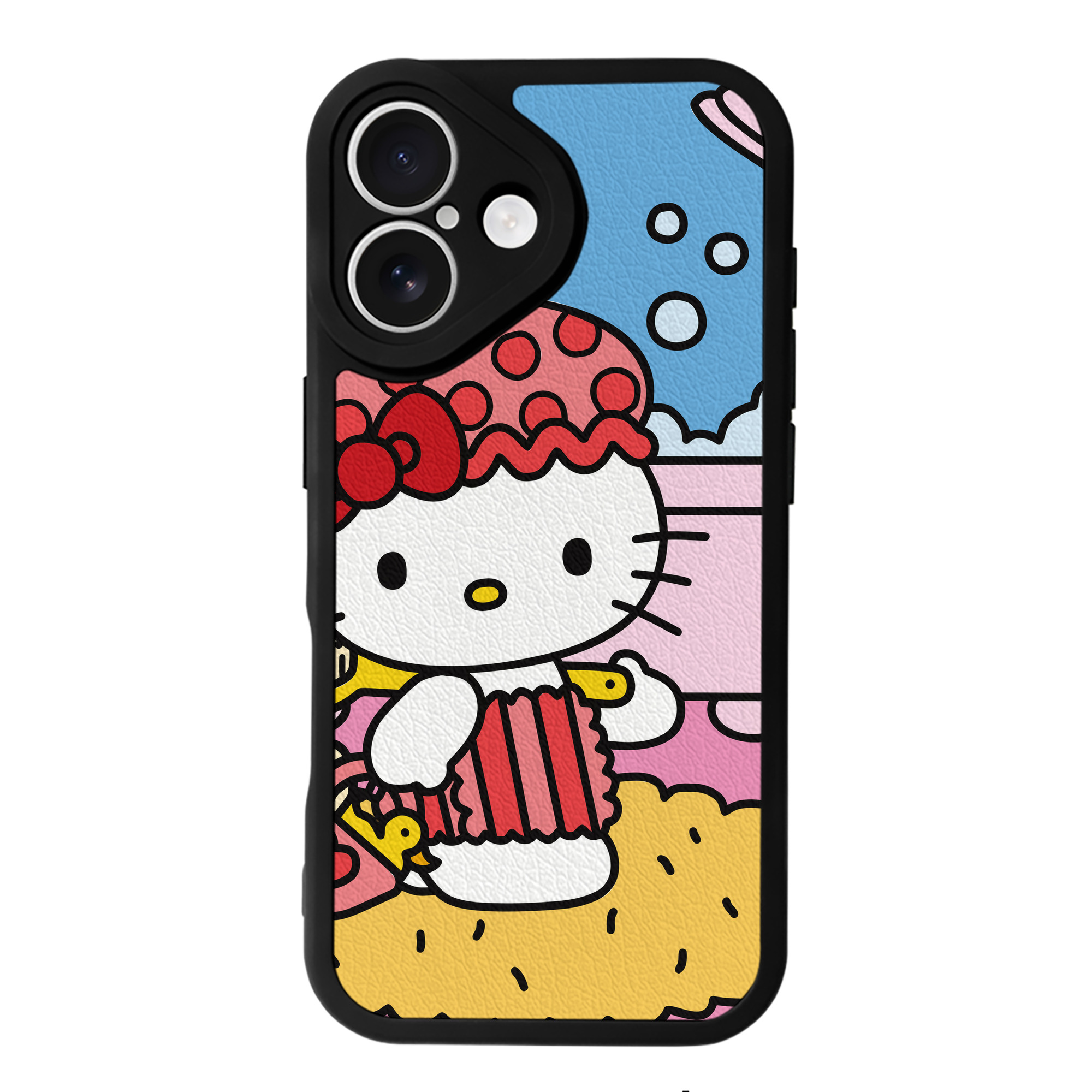 （画像用） Hello Kitty ハローキティ 【iPhone 16シリーズ対応】シリコンスマホケース（レザー調） 材質：シリコン